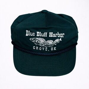 Vintage YoungAn OC Unisex Blue Bluffs Harbor Grove, OK Dk Green SnapBack